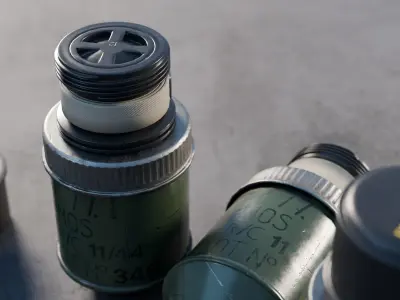 No77 White Phosphorus Smoke Grenade  - Game and VFX-Ready Low-poly 3D model