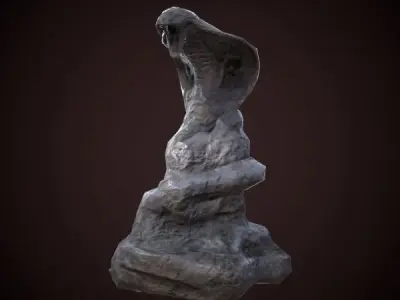 Snake Statue Low-poly 3D model