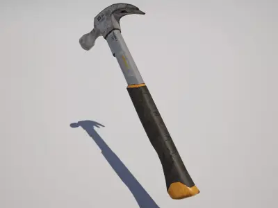  Industrial Claw Hammer Gameready Low-poly 3D model