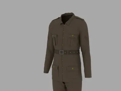 World War II Military Uniform Low-poly 3D model