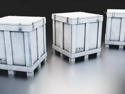 Industrial Shipping Crate Set Low-poly 3D model