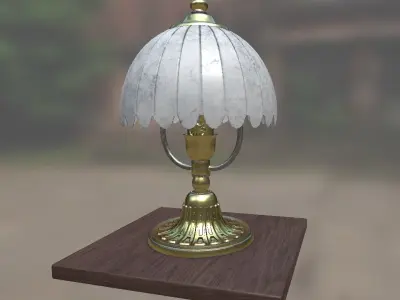 Old table lamp antique Low-poly 3D model