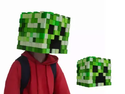 Wearable Minecraft Creeper Helmet 3D model