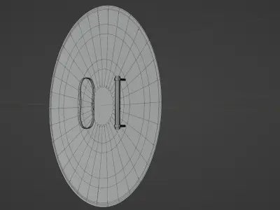 A Shield metal in middle of field Low-poly 3D model