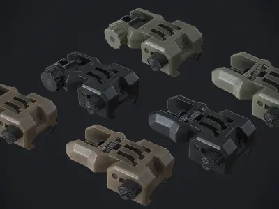 Command Arms Flip Rear Sight FRS Low-poly 3D model