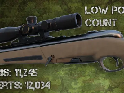 Steyr Scout Sniper Rifle Low-poly 3D model