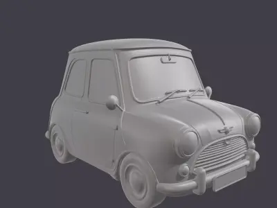 Retro Compact Car R1 Low-poly 3D model