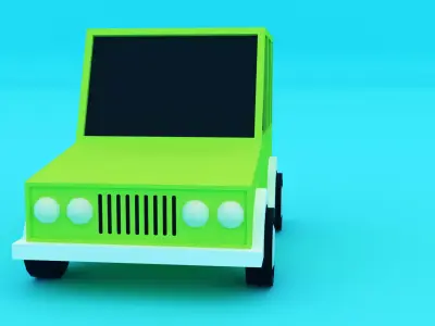 lowpoly jeep car 3D model