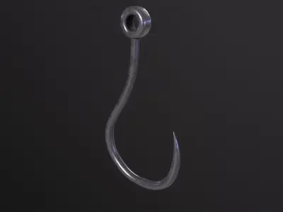 Fishing Hook 3D Model   Low-poly 3D model