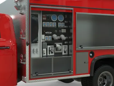 Silverado 3500 HD firetruck crewcab 2021 Low-poly 3D model