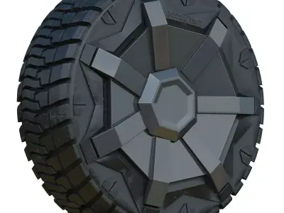 Cybertruck Tesla Wheel Low-poly 3D model