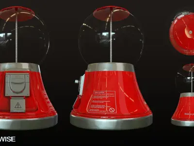 Gumball Machine Low-poly 3D model