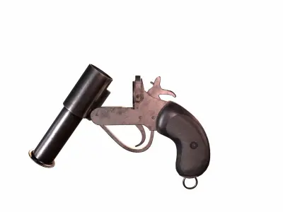 WW2 British Flare Gun Low-poly 3D model