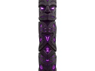 Cursed Totem Pole 3D Model v02 Low-poly 3D model