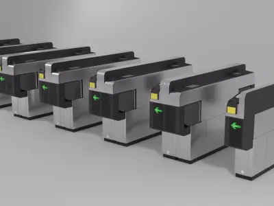 Ticket Gate Row6 Low-poly 3D model