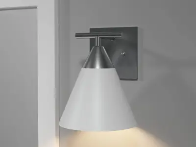 OVE Felix White 60 Brushed nickel 3D model