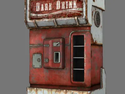 cold drink dispenser machine Low-poly 3D model purchase