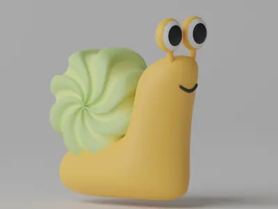Cartoon Snail 3D model buy