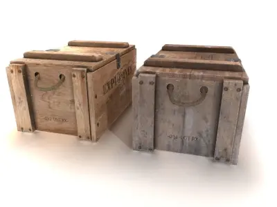 Explosives crate 2 PBR Low-poly 3D model