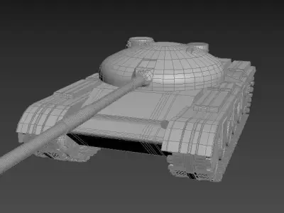 T-64 A tank Low-poly 3D model