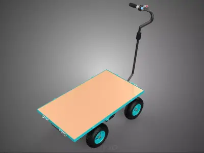 ELECTRIC FLATBED PLATFORM TROLLEY UTILITY CART WAGON TRUCK DOLLY 3D model