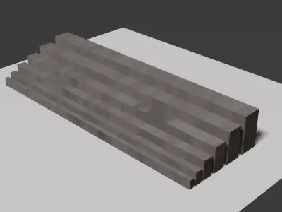 Rectangular Concrete Beam Collection Free 3D model