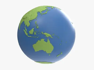  Solid Color Topographic Globe 