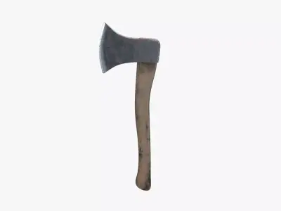 Medieval Axe Low-poly 3D model 16