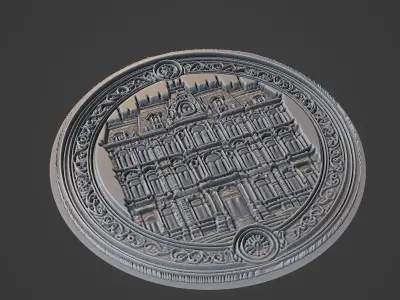 Building House Pendant Medallion 3D print model 2