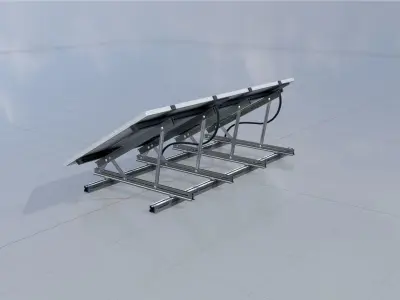 Solar module version 3 2x4m with stand 3D Model Pack