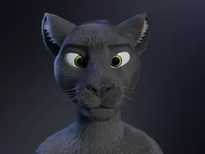 Niko Anthro Panther Free low-poly 3D model