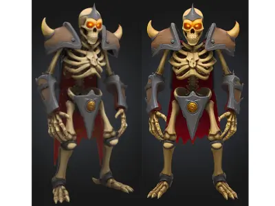 Skeleton Warrior Knight Fantasy Low-poly 3D model