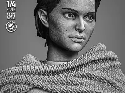 STAR WARS Padme Portrait Bust 3D print model