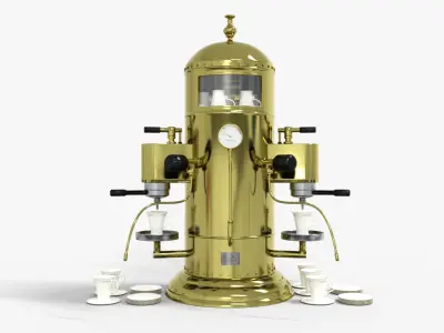 Espresso Machine 1930 Antique Low-poly 3D model