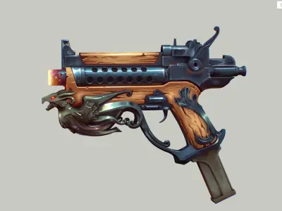 handgun Low-poly 3D model purchase