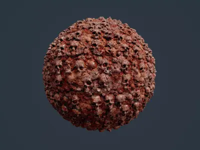 Skull Bones Horror Seamless PBR Texture 06 Texture