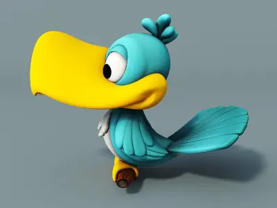 Cartoon bird 3D model buy