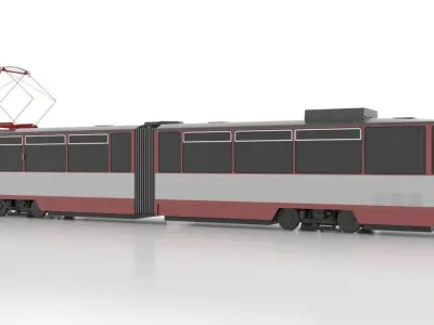 Tatra KT4D-Z Low Low-poly 3D model