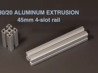 8020 45mm 4-slot extrusion 3D model