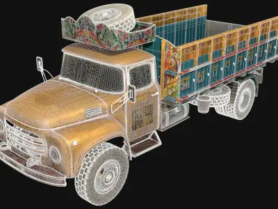 Bedford J6 Truck 3D model Bangladesi Truck 3D model