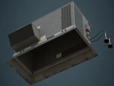 Rooftop AC Unit 2B Low-poly 3D model