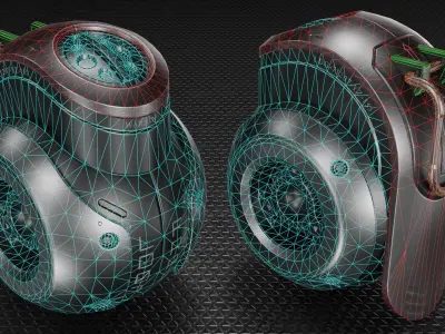 Sci-fi Grenade Low-poly 3D model 4