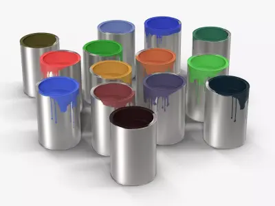 Paint Cans Low-poly 3D model buy