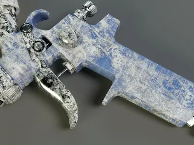 Used Paint Spray Gun PBR Low-poly 3D model