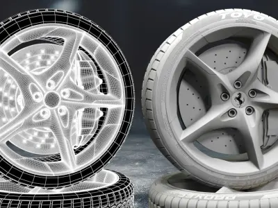 ferrari car tyre 3D model