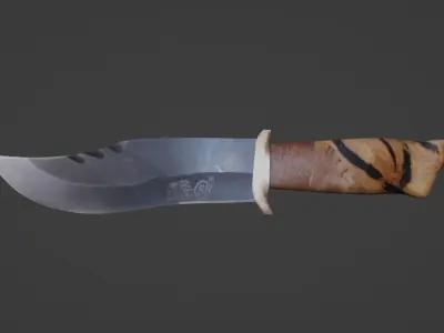 Combat Knife Low Poly 3D model