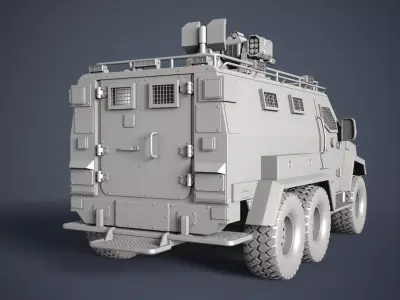 Armored Tactical Truck Type-2 HighPoly 3D model