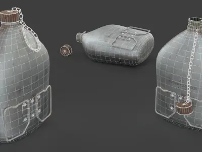 US Army Bottle Low-poly 3D model