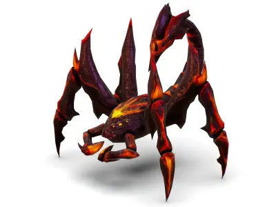 Low Poly Monster Black Scorpio Creature Low-poly 3D model