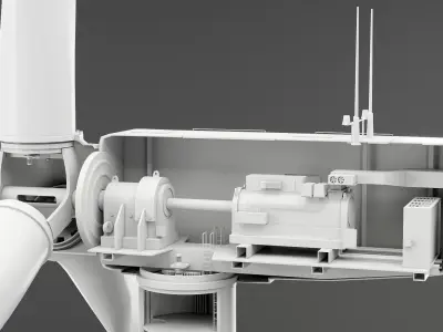 Offshore Wind Turbine Cutaway No Materials 3D model